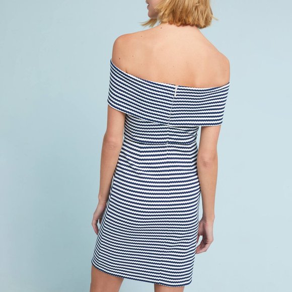 HTF Anthropologie Flamenco Off-The-Shoulder Striped Dress - Picture 3 of 6